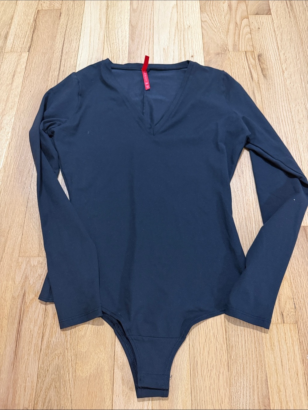 Spanx Black V-Neck Bodysuit Sz S